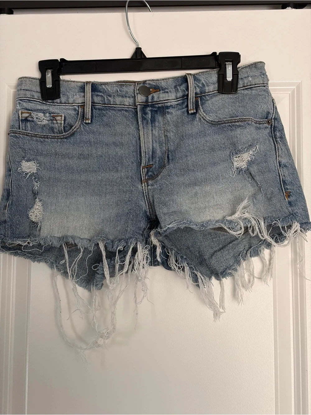 Frame Denim Light Blue Distressed Cutoff Jean Shorts